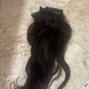 Luxurious Black Hair Extensions (5 pieces) clip in real hair volume lush weave